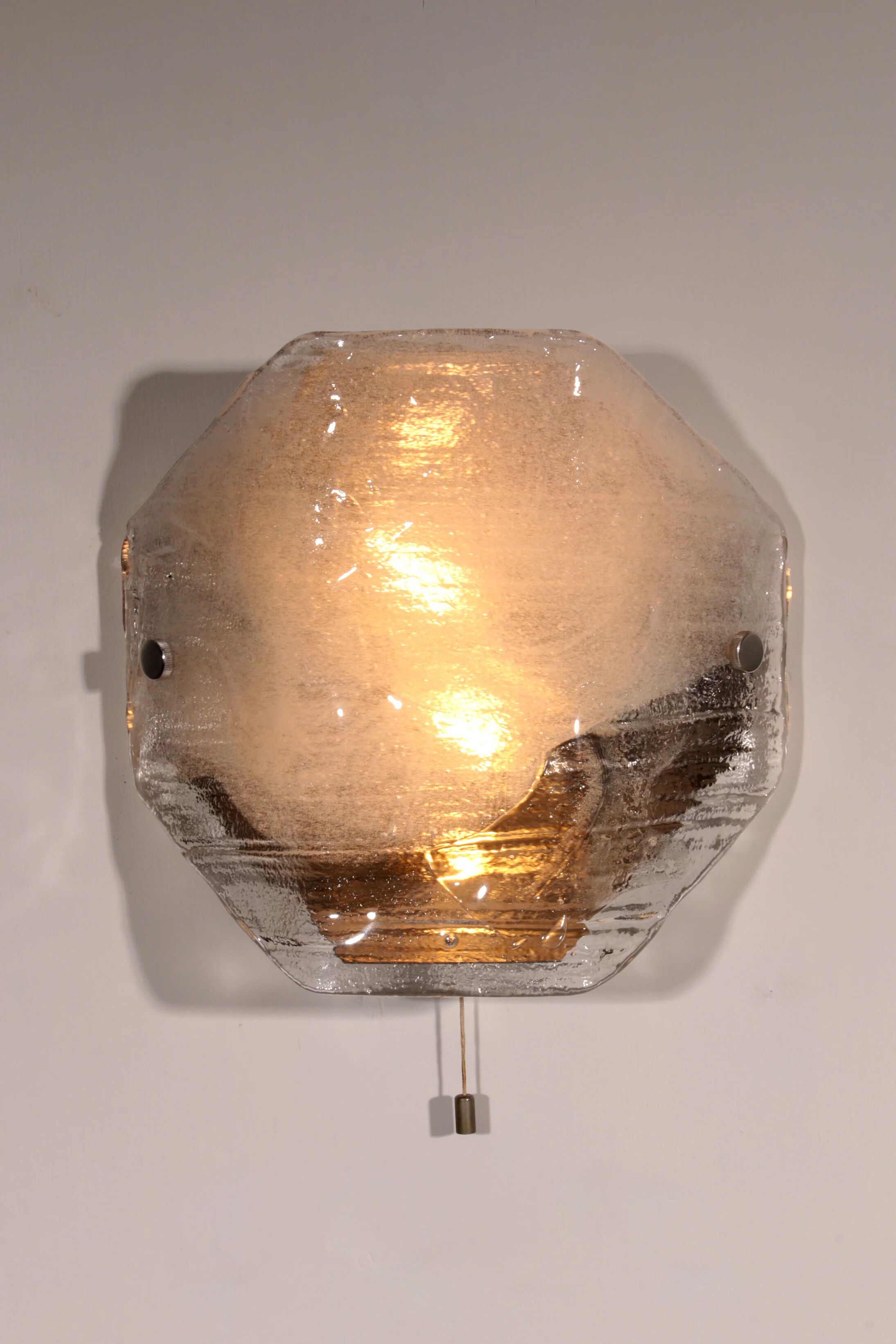 Rare large glass wall light by J.T. Kalmar, Austria, 1970s