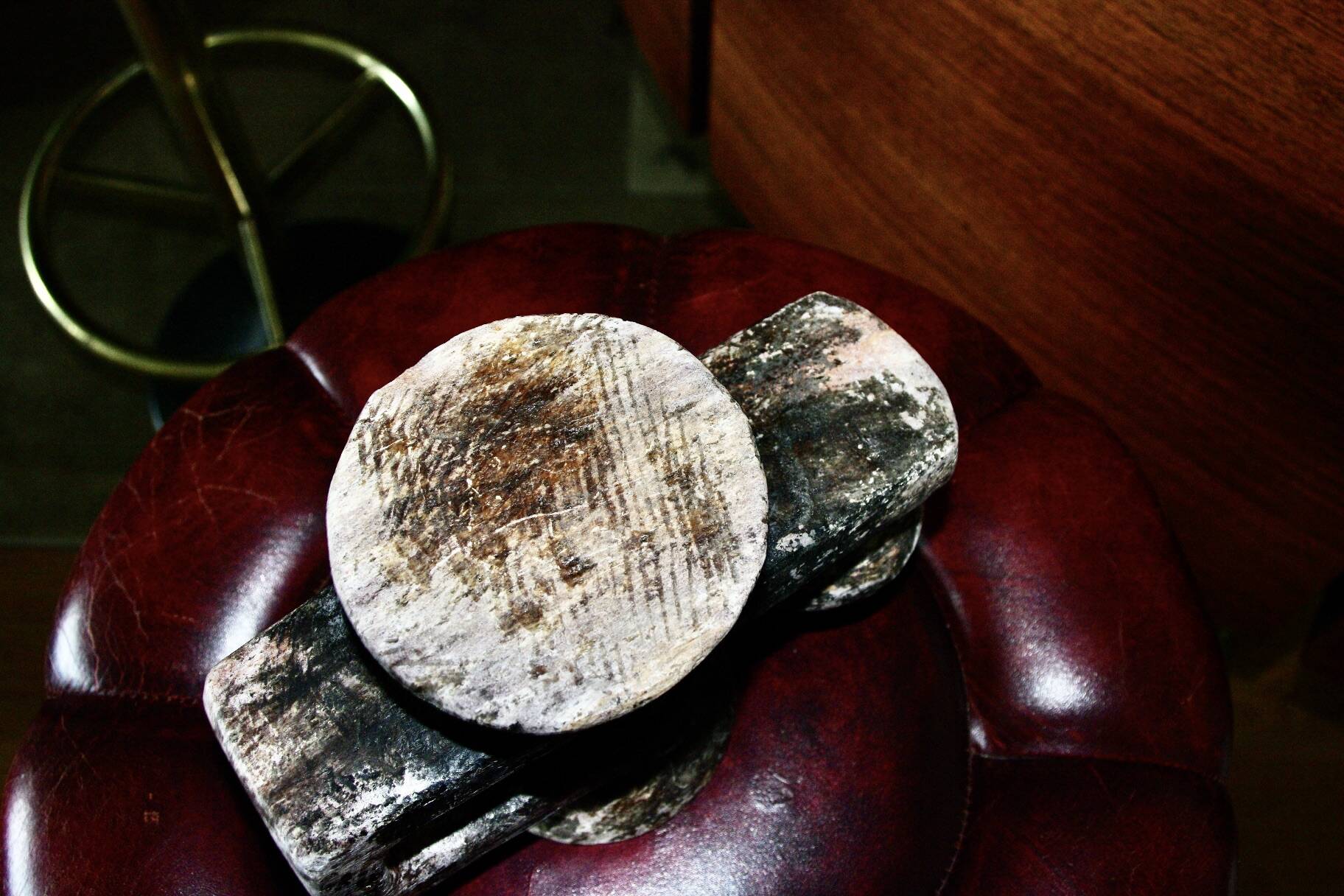 Brutalist stone candle holder 1960