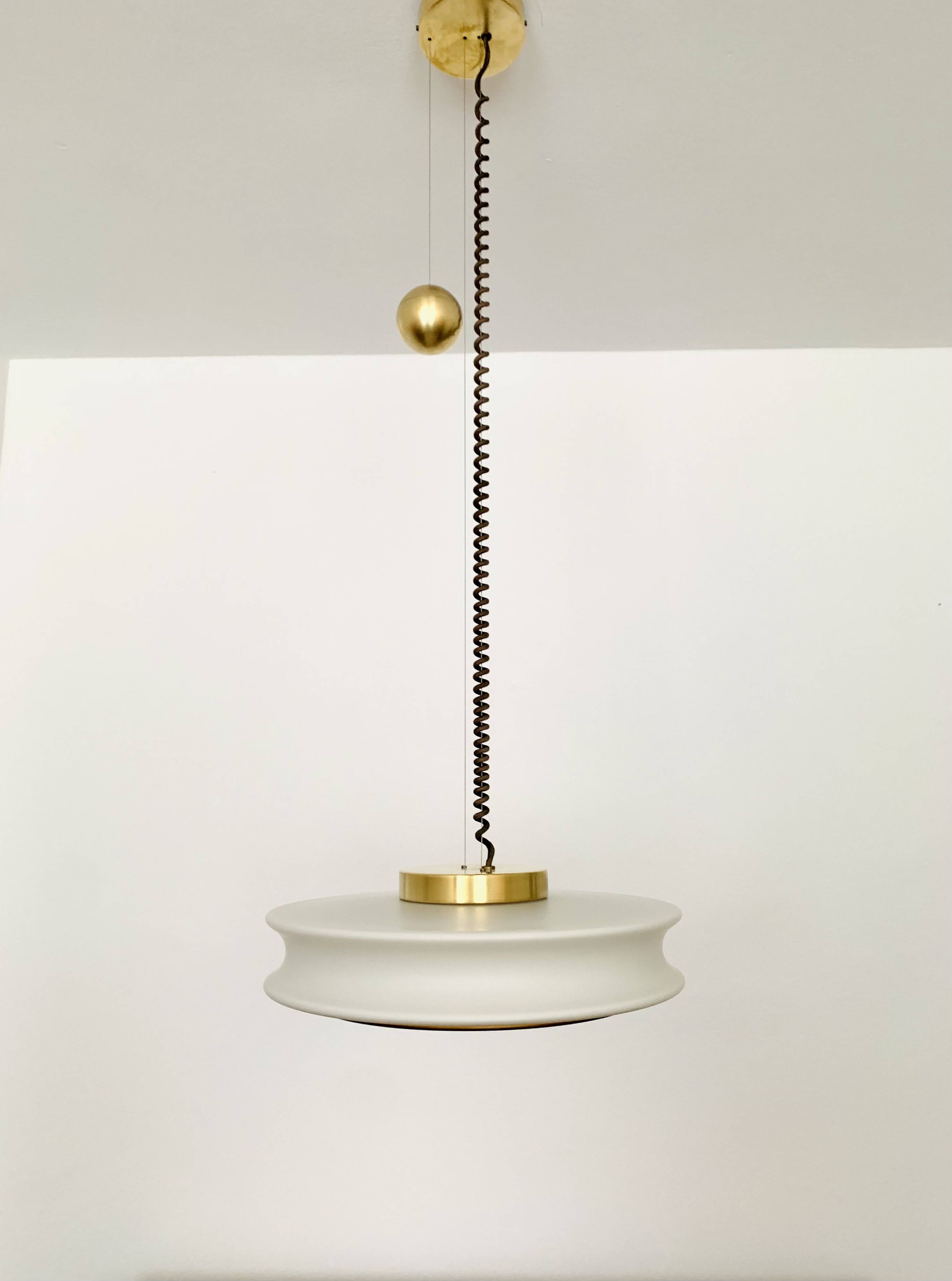 1 of 3 Awesome Adjustable Orion Glass Pendant Lamps from Staff