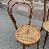Set of 4 Bistro chairs mismatched curved wood