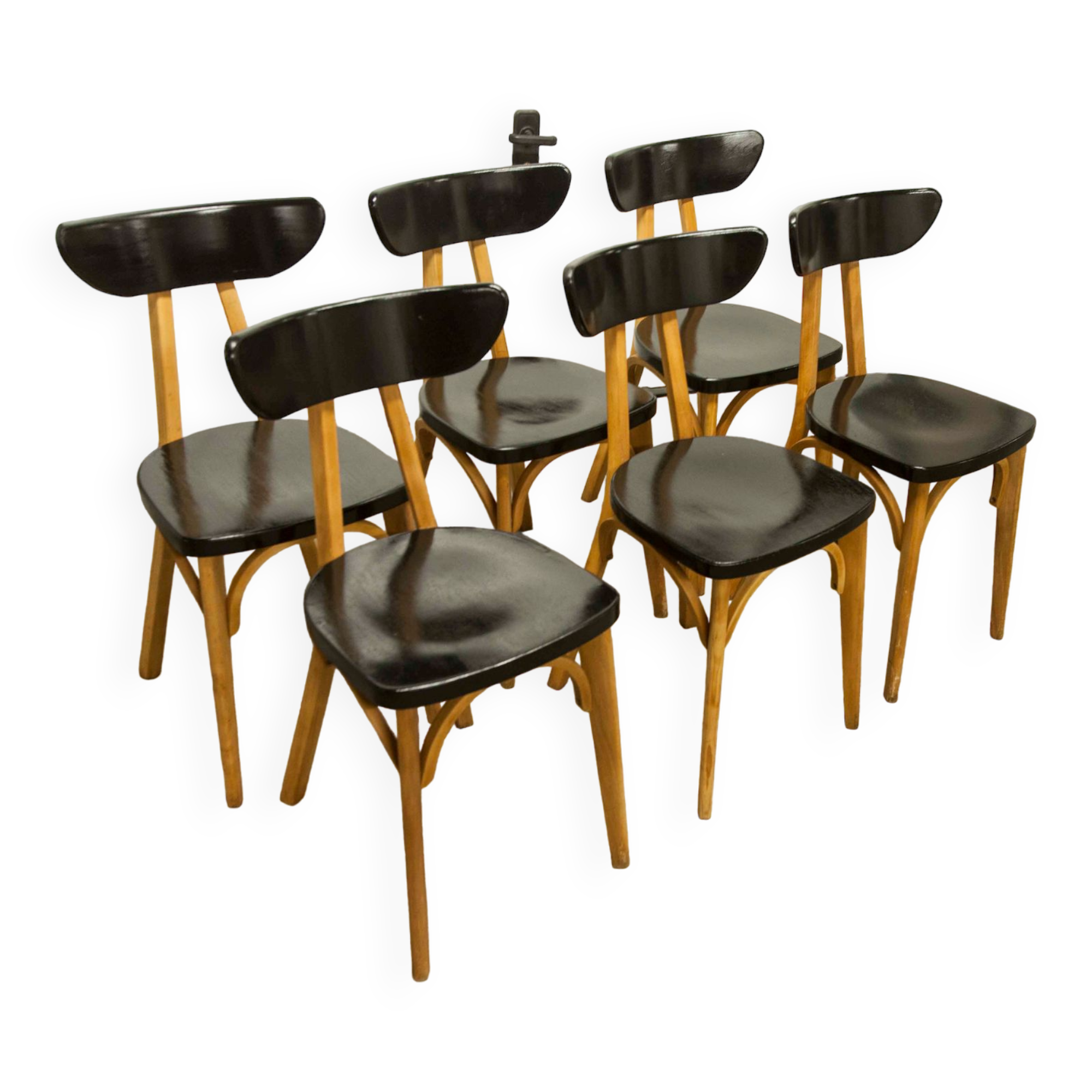 Set of 6 restored Luterma "banana" chairs