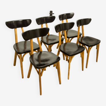 Set of 6 restored Luterma "banana" chairs