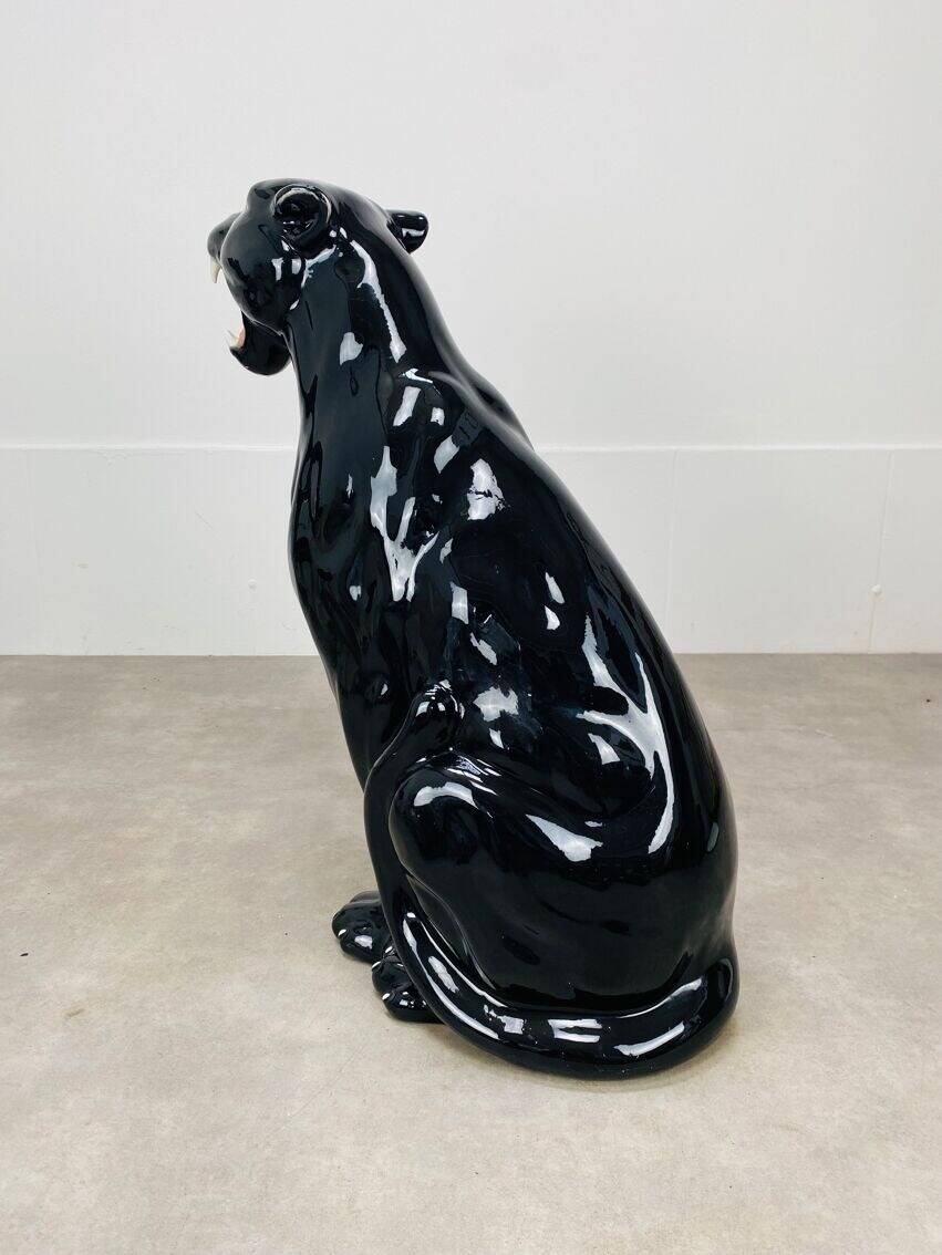 Black panther in ceramic floor 76 cm
