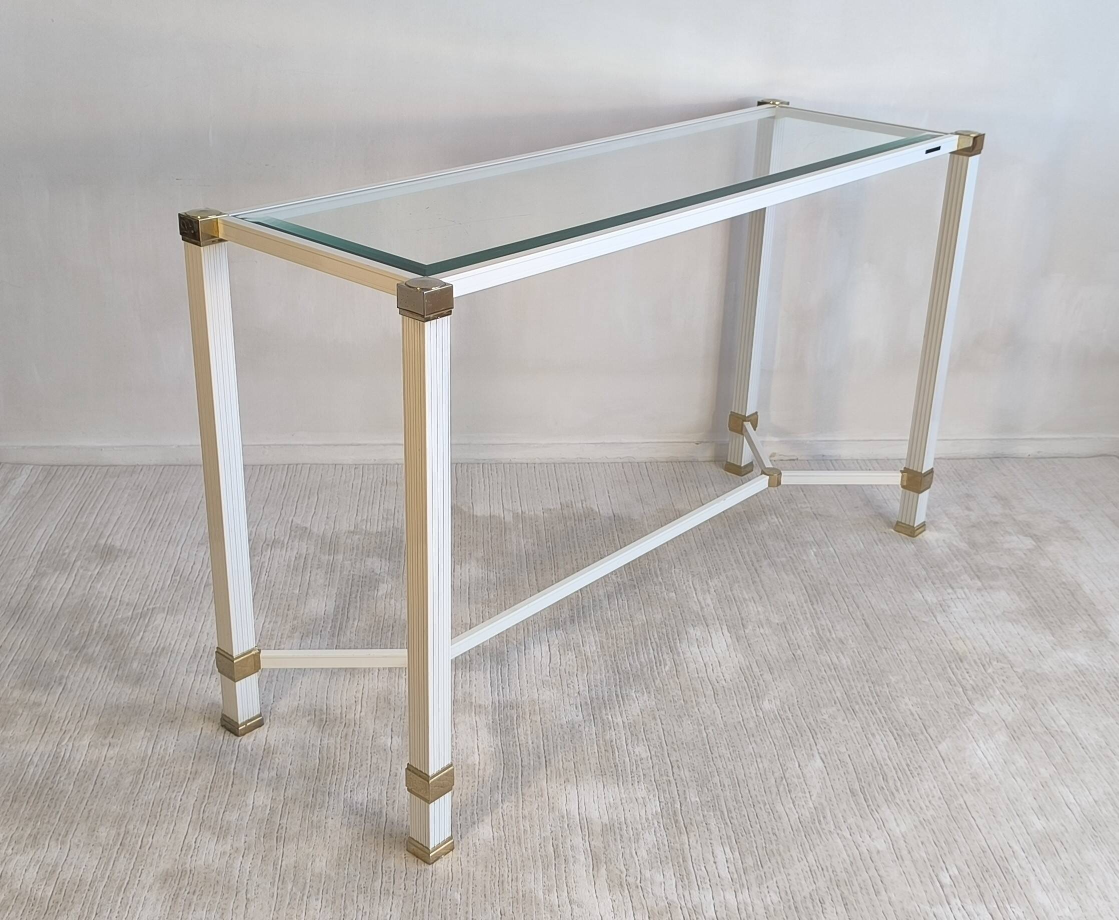 Iconique console à entretoise signée Pierre Vandel Paris