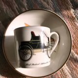 Vintage mocha service collection 6 cups cars real limoges porcelain of paris