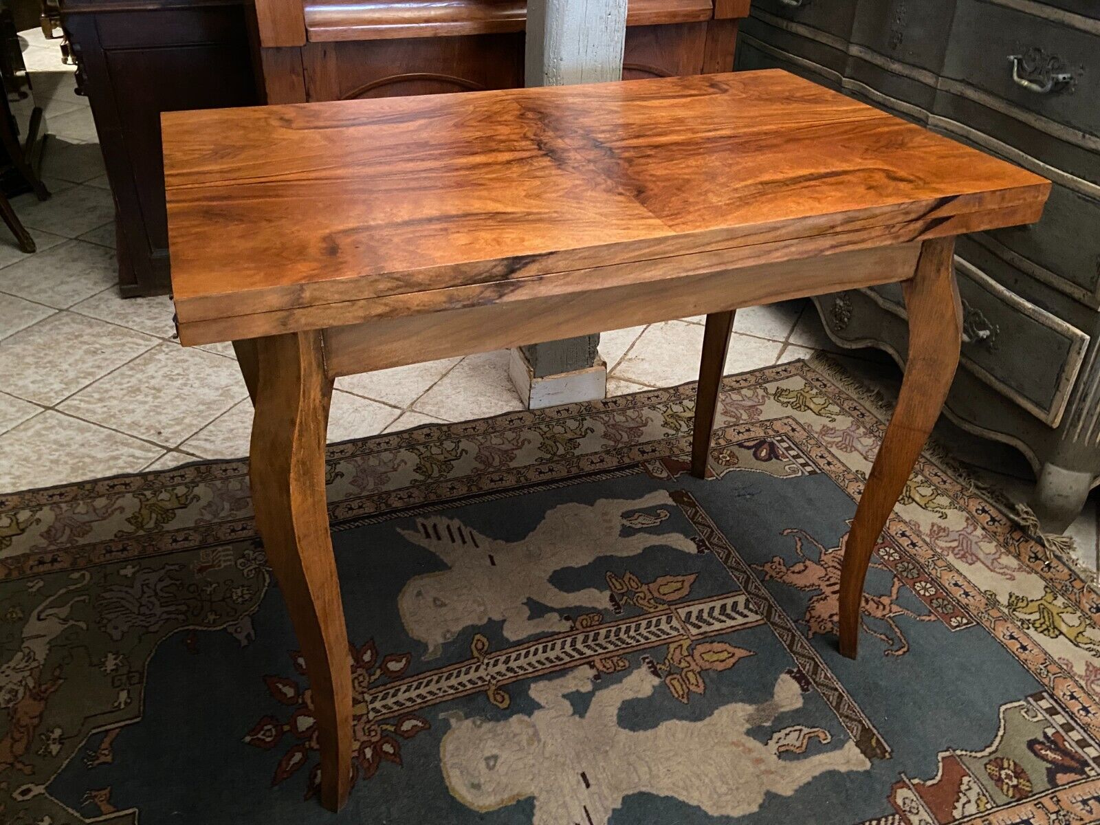 Table console tray wallet walnut sofa back design Vintage 1950