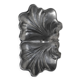 Double Art Nouveau plateau in silver-plated metal