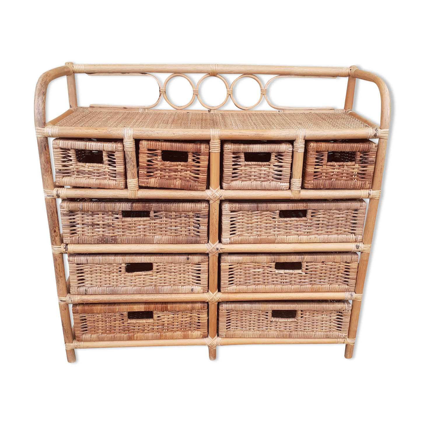 Rattan chest of drawers