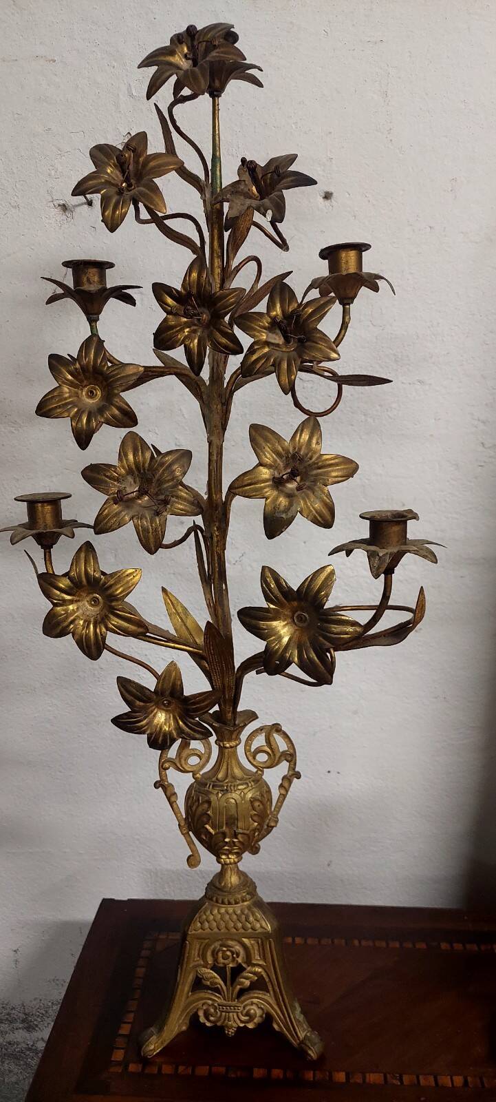 Gilded bronze candelabra, France, late 19th century