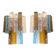21st Century Multicolored "Squared" Murano Glass Wall Sconces - a Pair