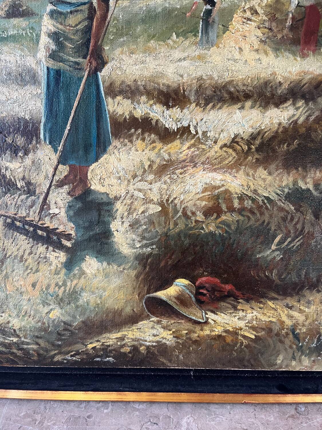 Harvesters, oil on canvas, signed