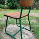 Green lacquered metal children's school chair circa 1950