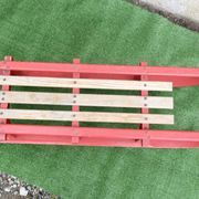 Vintage two-seater luge oak wood 1930s 106 cm