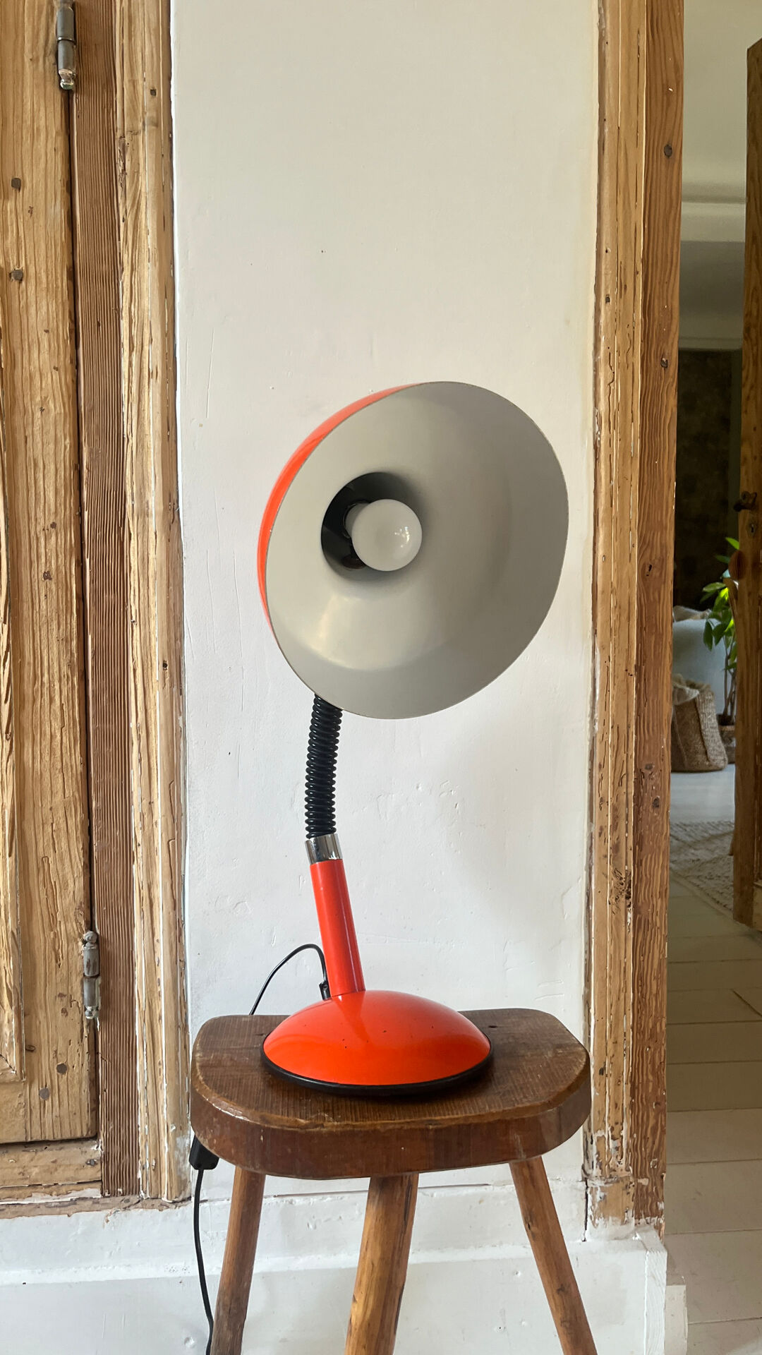 Vintage orange metal lamp