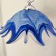 Vintage blue and white stylised flower pendant