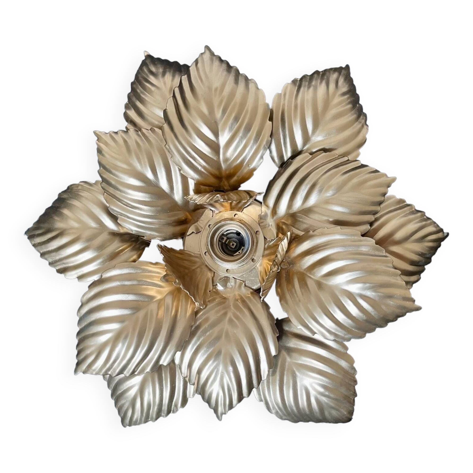 Golden flower wall lamp