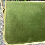 Set of 4 vintage folding armchairs in green velvet