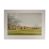 Pierre Bazire : Paysage en Normandie, lithographie originale signée