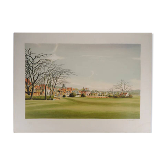 Pierre Bazire: Landscape in Normandy, original signed lithograph