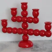 Swedish Mid Century  Five-Arm  Bobbin Candelabra