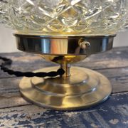 Vintage glass table lamp with new electrified diamond tips