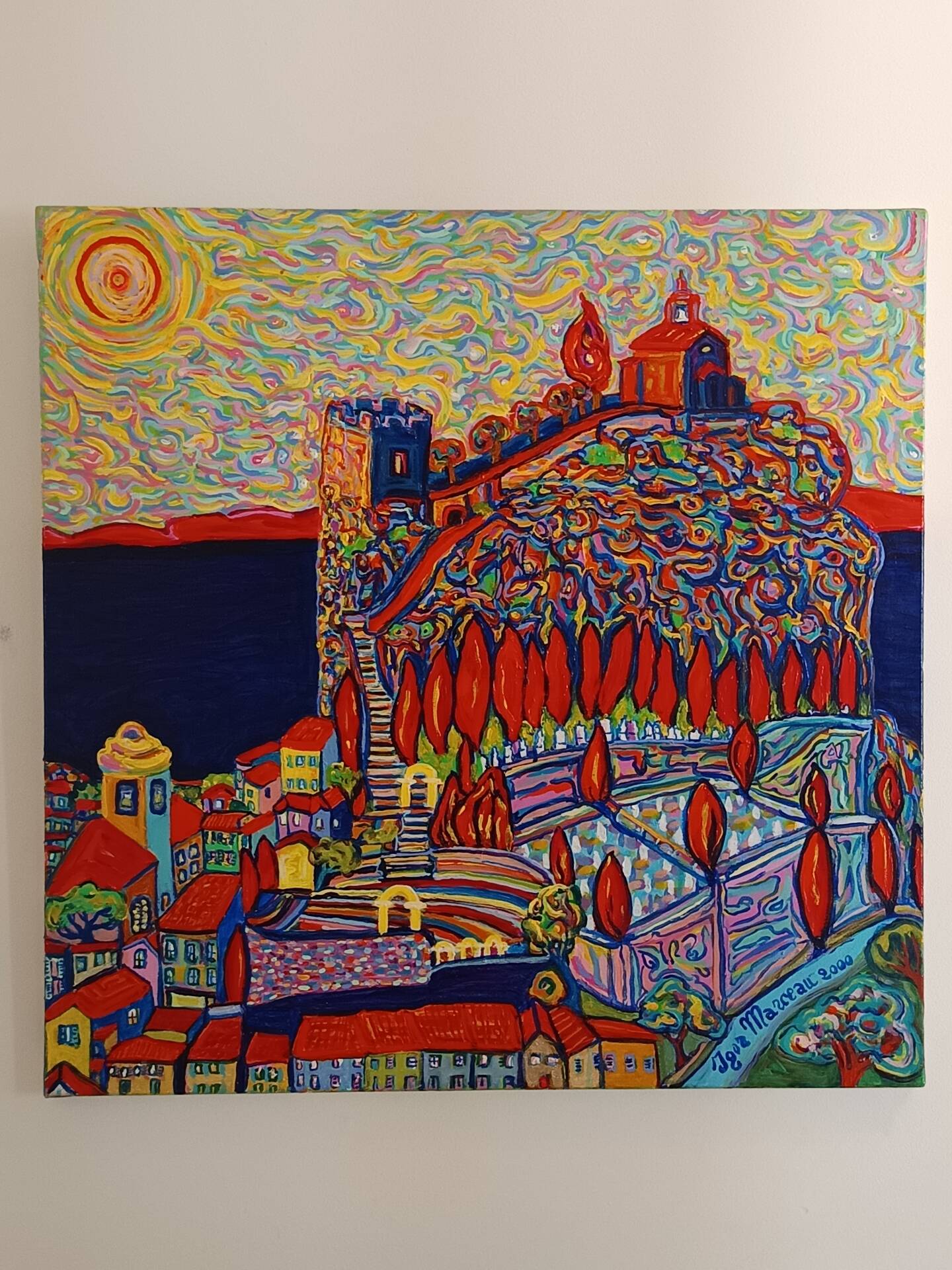 Original large painting by Igor Marceau (1999) – "A Funny Rock 'n Roll"