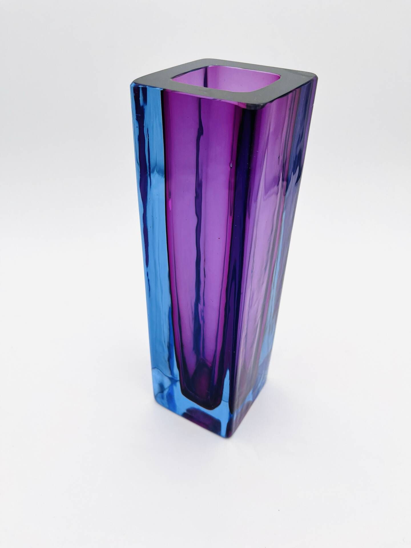 Murano Sommerso Vase Blue Purple Mandruzzato 20th Century - 27cm 3kg