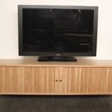 Scandinavian solid oak TV cabinet