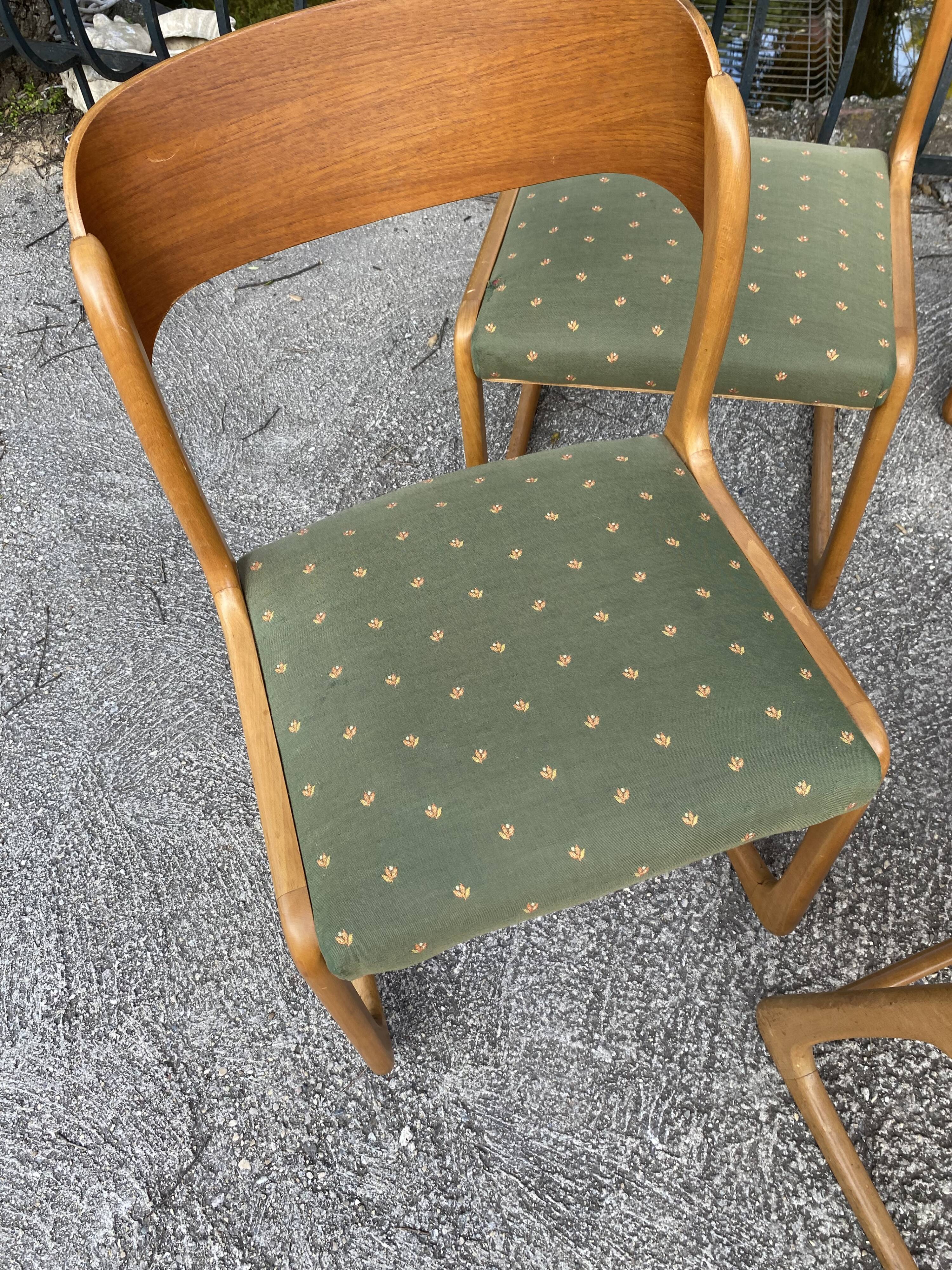 4 Baumann sleigh chairs
