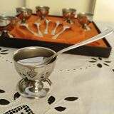 Guy Degrenne egg cups, 18/10 stainless steel