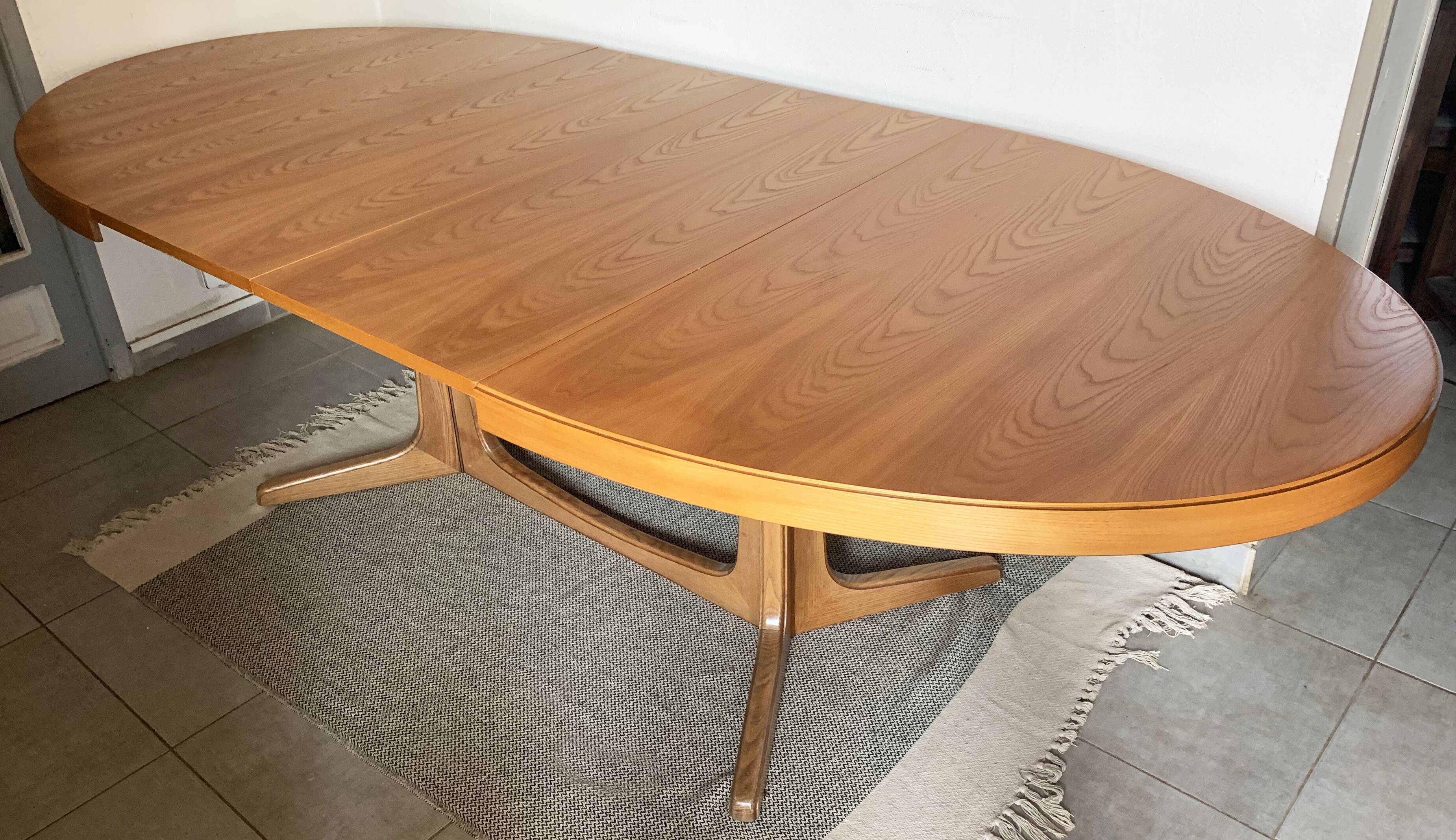 Baumann vintage 1970 oval table, stamped NF