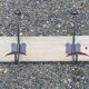 Solid wood and steel coat rack with 5 hooks