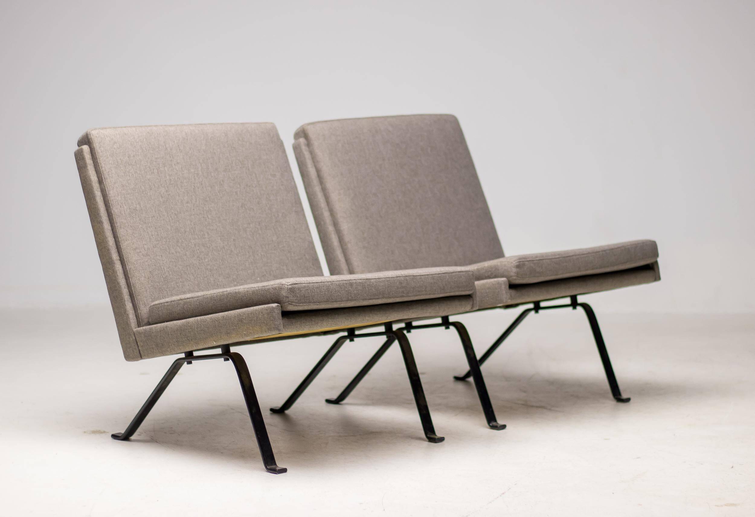 Dutch architectural lounge chairs, pair, Netherlands, circa 1960