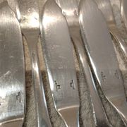 12 fish cutlery sets, 24 pieces, silver-plated metal, Christofle Cluny silversmith
