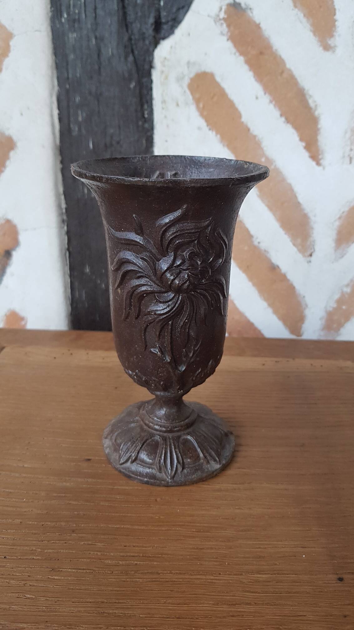 Art deco cast iron vase