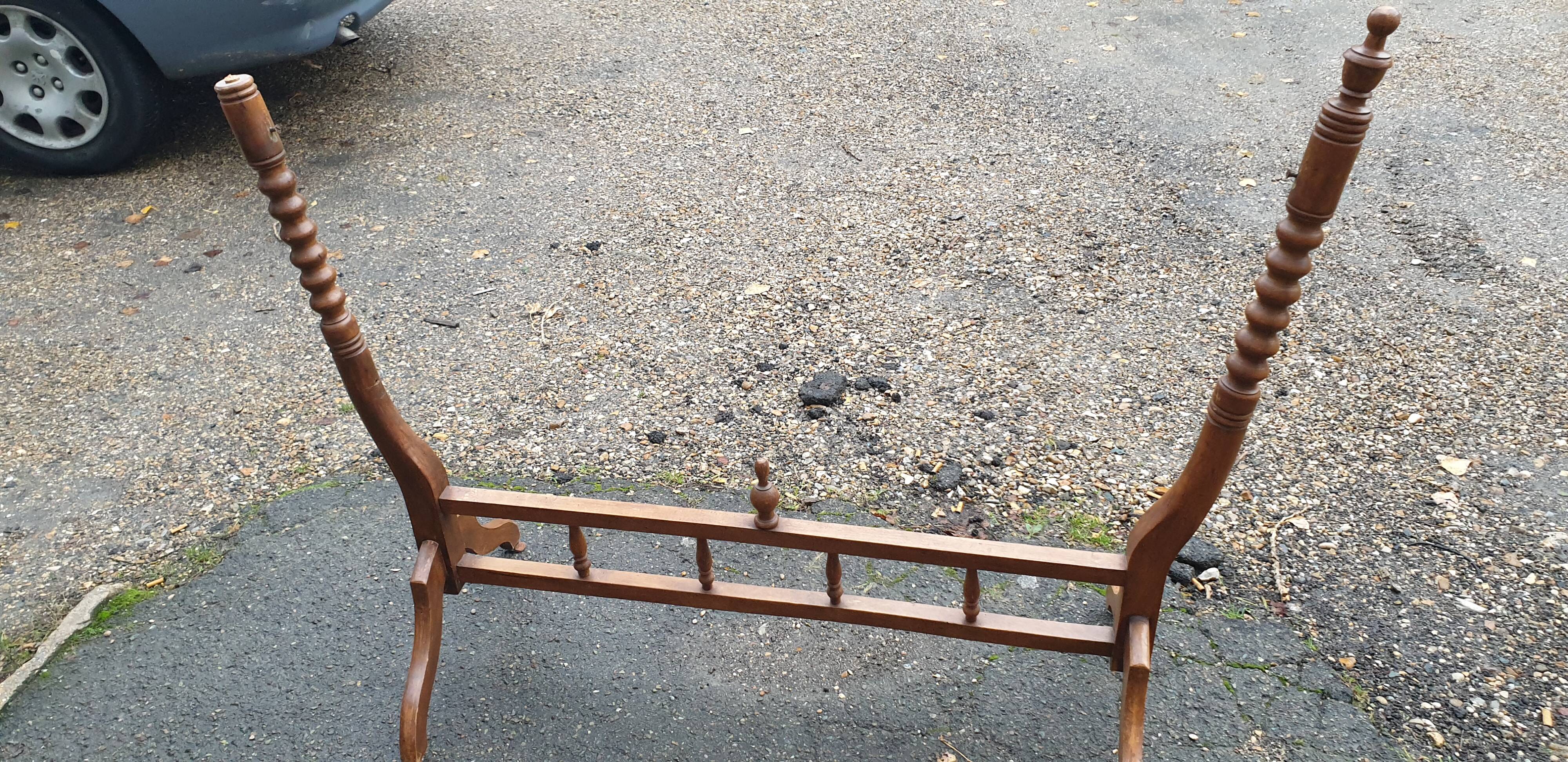 Turned wooden cradle half 20th century