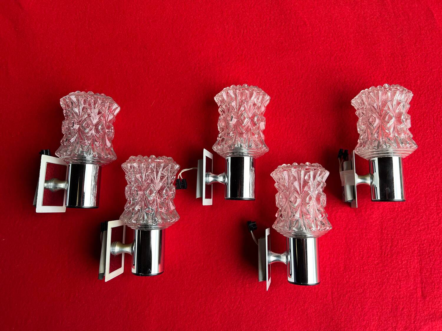 Set of 5 vintage 1970 targetti wall lights