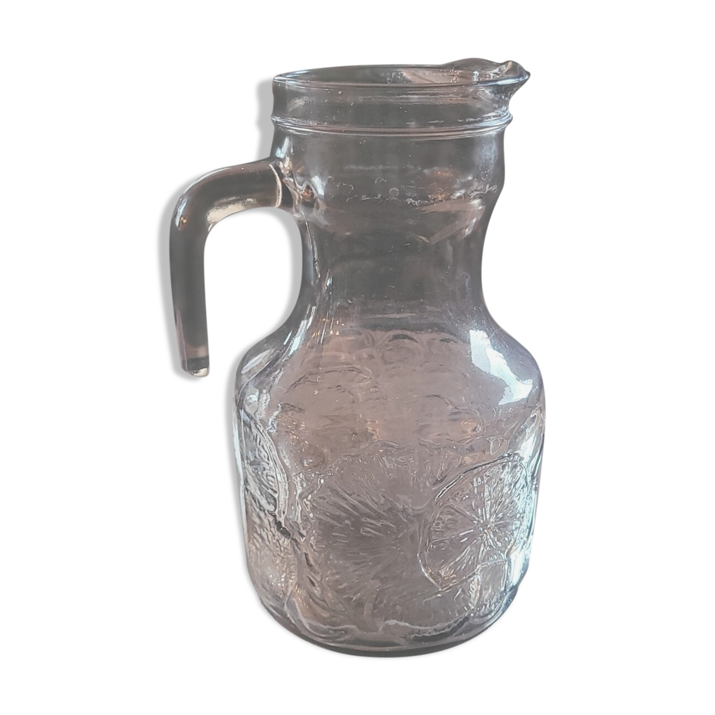 Vintage smoked glass pitcher — 1960s-70s