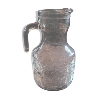 Vintage smoked glass pitcher — 1960s-70s