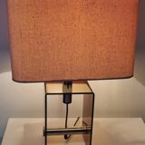 Mid-century smokey brown acrylic glass and chrome table lamp, 1970s