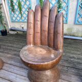 Set of 6 wooden "hand" chairs