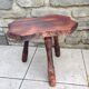 Vintage brutalist wooden tripod stool from the 60s and 70s