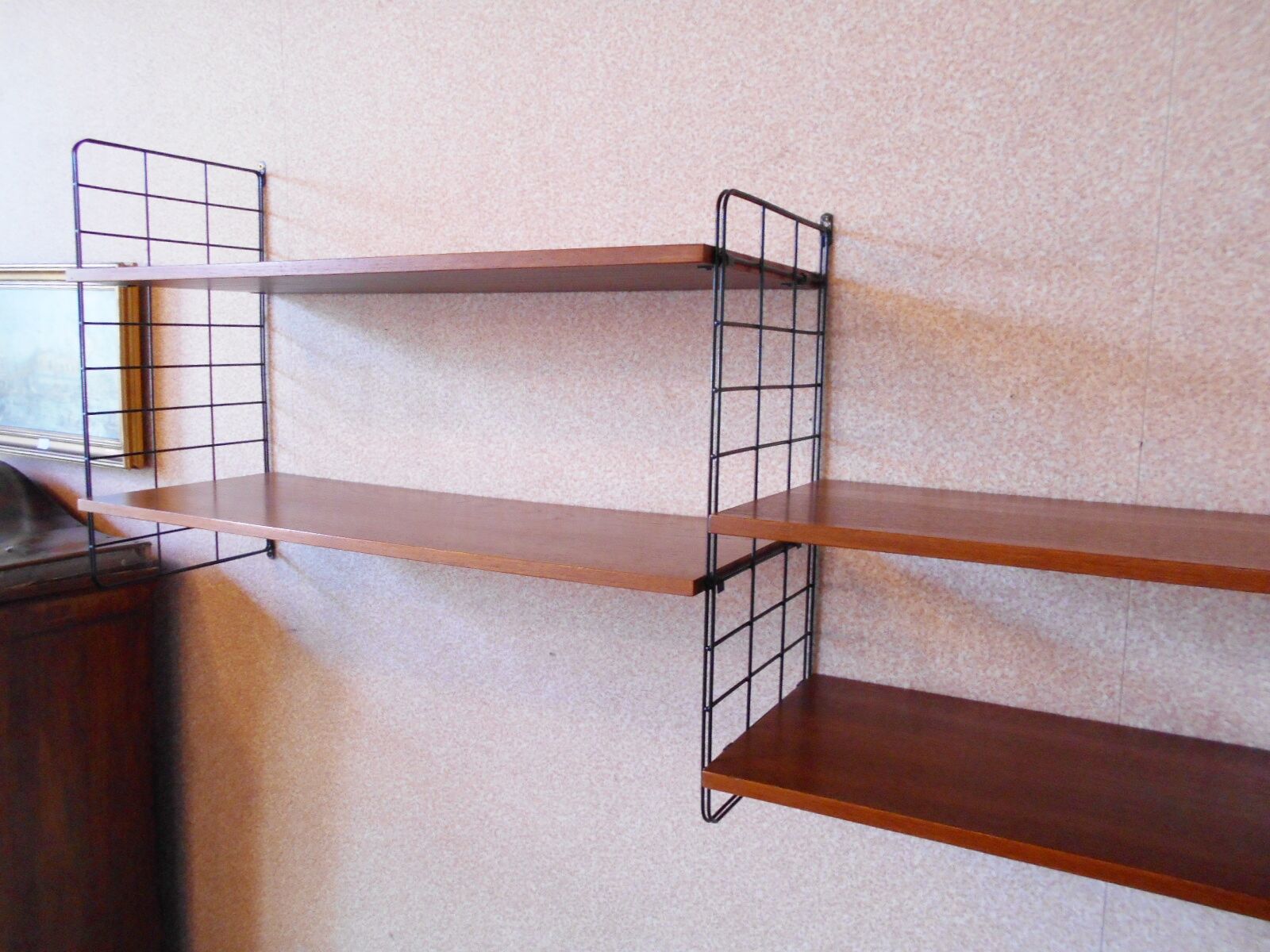 Scandinavian teak wall shelves and modular teak