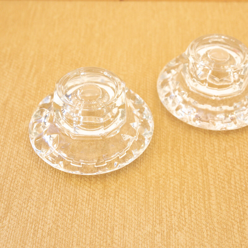2 clear glass candle holders from Reims