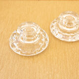 2 clear glass candle holders from Reims