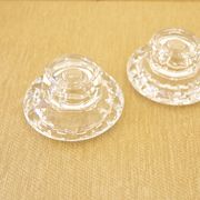 2 clear glass candle holders from Reims