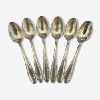 Set of 6 teaspoons in silver metal