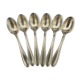 Set of 6 teaspoons in silver metal