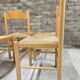 Set de 4 chaises en pin et jonc vintage