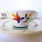 Service à café vintage Gien modèle Tamaris en porcelaine